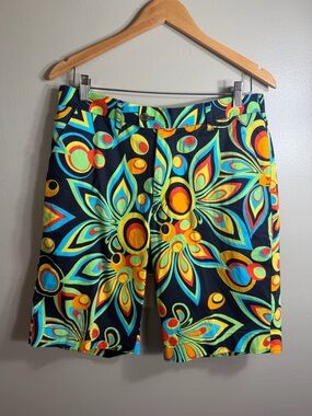 Loudmouth Golf Shorts Men’s 34 Multicolor Psychedelic Print Flat Front